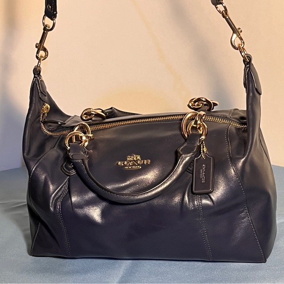 Coach Colette Leather Satchel in Midnight F33806 - Picture 5 of 8